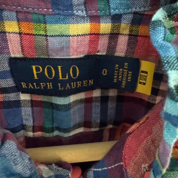 Polo by Ralph Lauren Ruffle-Trim Plaid Linen Shirt - Picture 7 of 8